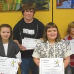 LAKE REGION MIDDLE SCHOOL Good Kid Award winners include: (front, left to right) Hannah Baldwin, Lisa Gagnon and Maxwell Evans; (back row) Galen McLaughlin.