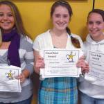 LAKE REGION HIGH SCHOOL Good Kid Award winners include: (left to right) Kacie Tripp, Alyssa Curtis and Danielle Keller.