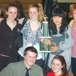 SEVEN STEPS COMBO members include (left to right) Nicole Tichenor, Chelsea Abraham, Audrey Boyd, MiHo Noh and Isabelle Boyd; (sitting) Ron Rideout and Isabel Hodgman-Burns.